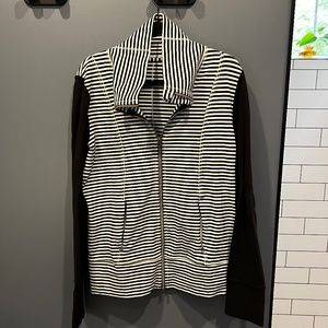 Lululemon Daily Yoga Track Jacket define jacket, Mint/ Black Stripes Zip up sz10